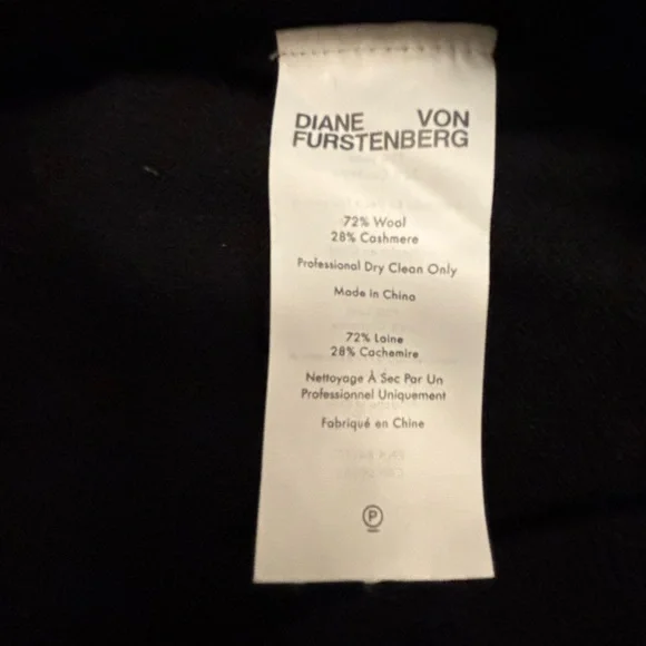 DVF Cashmere Blend Black Wrap Dress - Picture 10 of 13